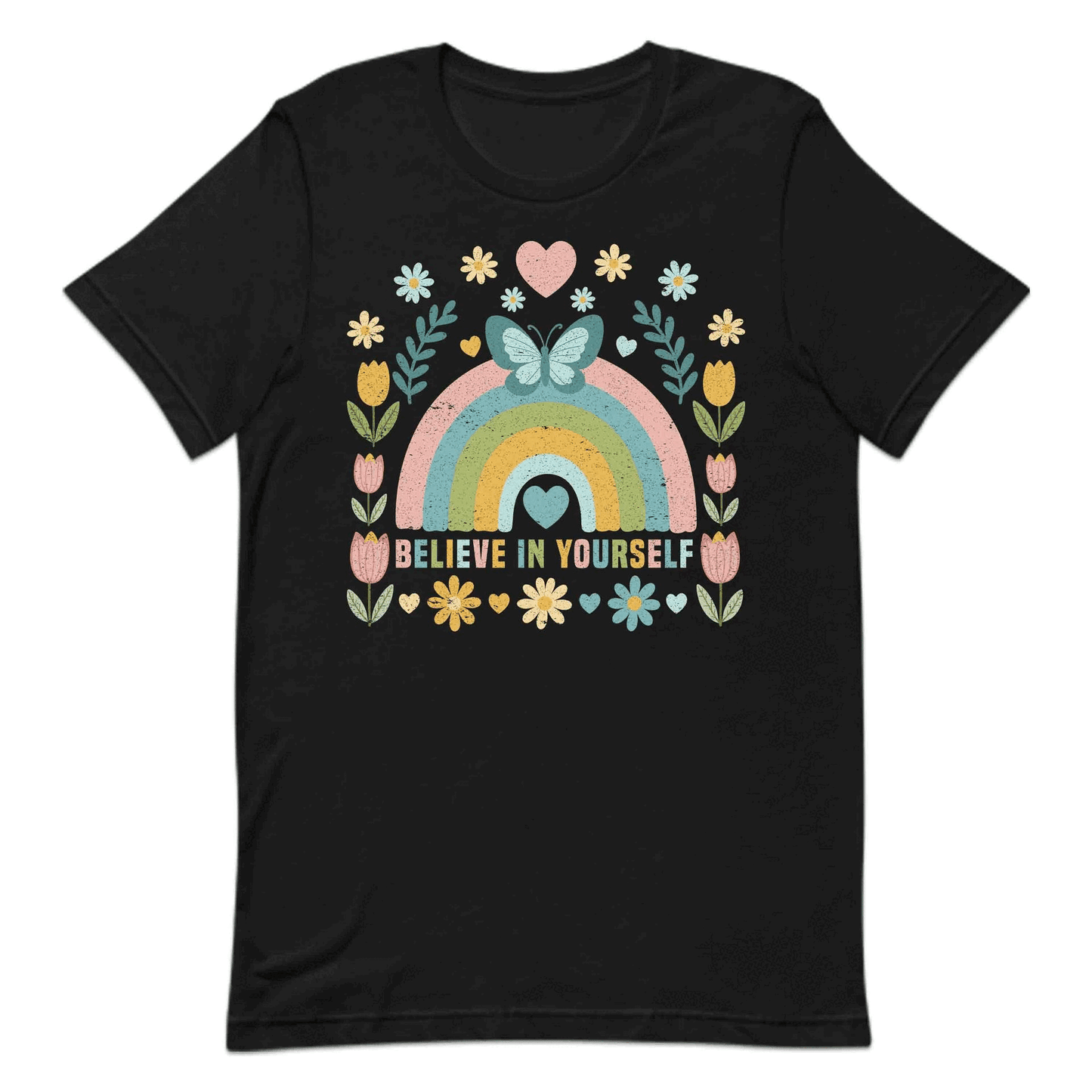 Believe in Yourself Motivational Rainbow Inspirational Quote | PRODUCT CODE: BLEINYRLSMTOW