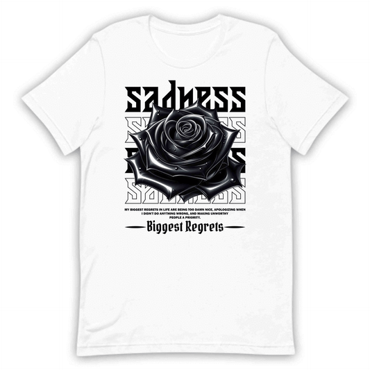 Edgy Black Rose Sadness Biggest Regrets Dark Aesthetic | PRODUCT CODE: EDYGBKCRSED