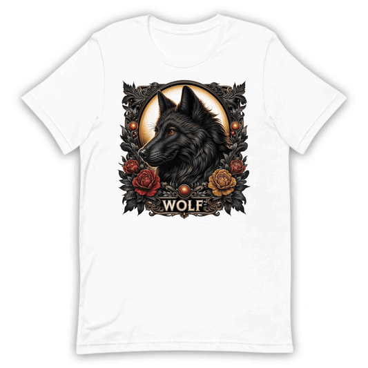 Majestic Black Wolf Vintage Gothic Wolf Dark Fantasy Wildlife Animal | PRODUCT CODE: MJTCSBLKWFO
