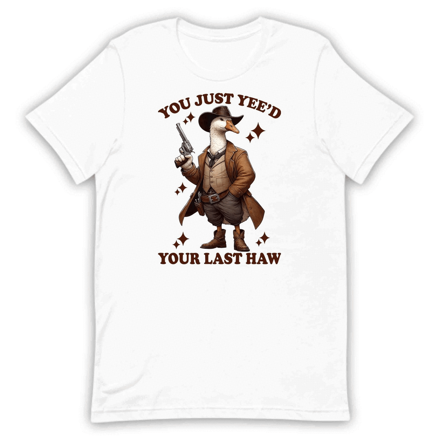 Western Cowboy Goose with Gun T-Shirt | Wild West Sheriff Sweatshirt | Ranch Humor Hoodie | PRODUCT CODE: WEHSAUEBQRG