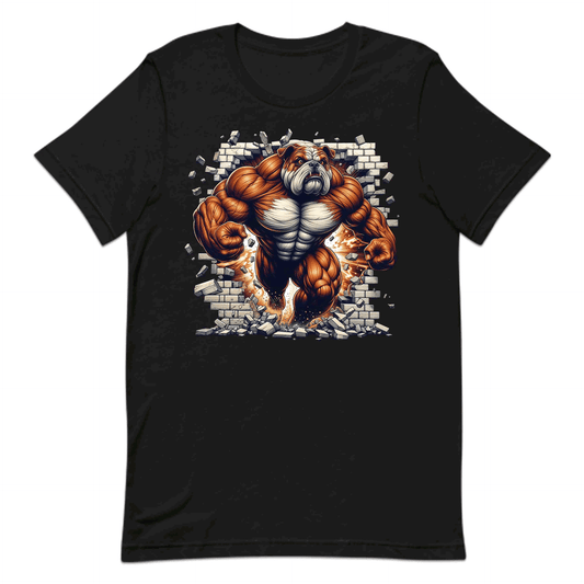 Muscular Bulldog Breaking Through Wall 3D Realistic Dog | PRODUCT CODE: MSLUBLGDOWLR