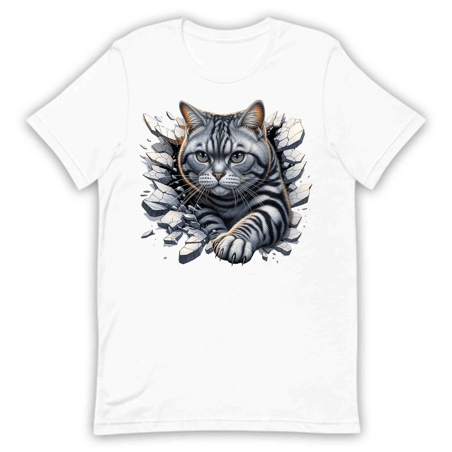 American Shorthair Cat Breaking Through Wall 3D Realistic Cat | PRODUCT CODE: AMRCNSHTWLBR