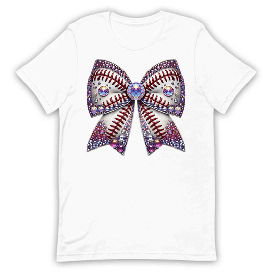 Sparkling Baseball Bow Glittery Rhinestone-Inspired Sports Enthusiasts | PRODUCT CODE: SPKRNGBLAWOG