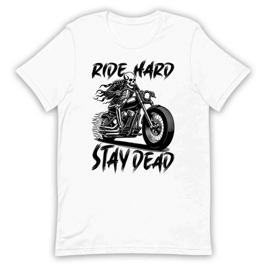 Ride Hard Stay Dead Skeleton Biker Hardcore Skull Rider | PRODUCT CODE: RDHASTYESKLNB