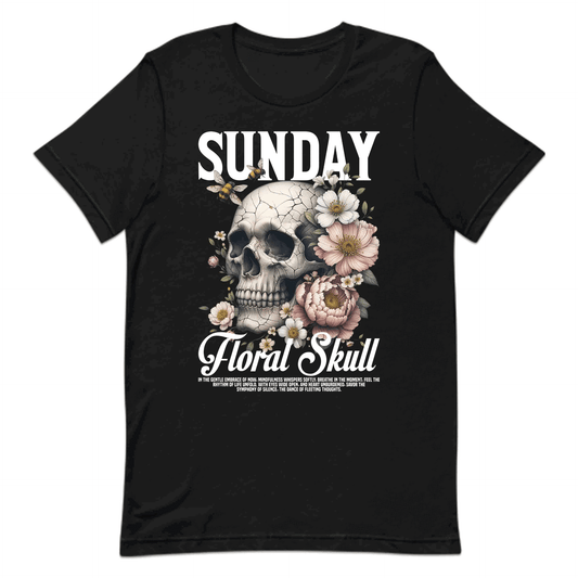 Sunday Floral Skull Blossoming Flowers Nature Lovers | PRODUCT CODE: SDNYKLUFLORB