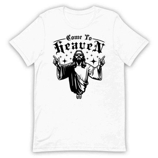 Come to Heaven Jesus with Sunglasses Humorous Christian | PRODUCT CODE: CMETHVENOAW