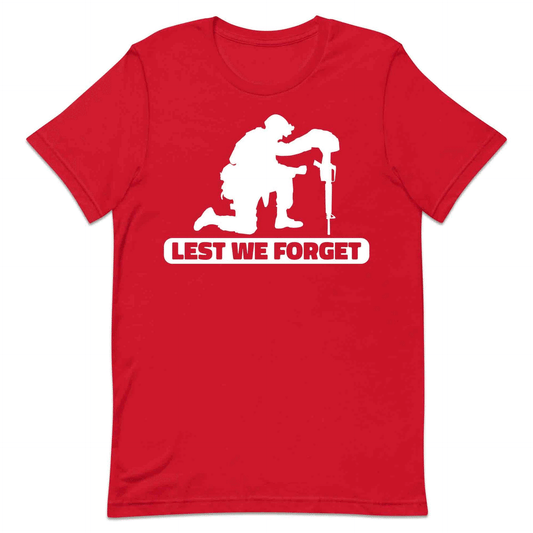 Lest We Forget Memorial T-Shirt, ANZAC Day Jumper & Veteran Hoodie – Honoring Fallen Heroes Apparel | PRODUCT CODE: LASDTERFM