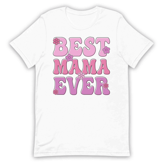 Best Mama Ever Retro Groovy Pink Floral Mother’s Day | PRODUCT CODE: BTSMAEVRTGV