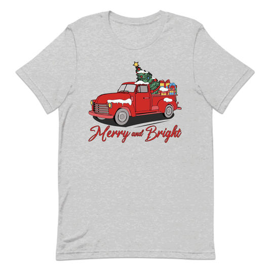 Merry And Bright Christmas Red Truck With Tree Xmas | PRODUCT CODE: YRMBRGHTCKU