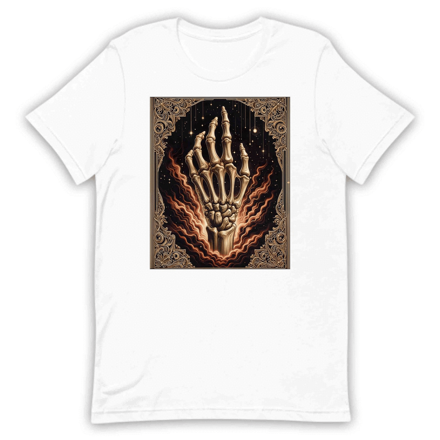 Mystical Skeleton Hand Gothic Celestial Bone Vintage Occult Aesthetic Dark Fantasy Skull | PRODUCT CODE: MTYSCKNHDN