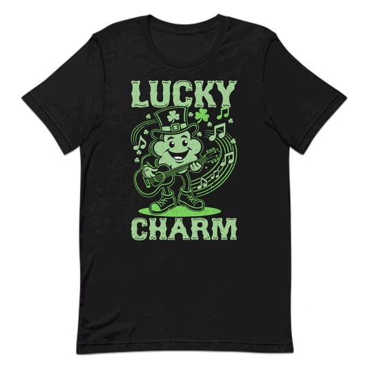 Lucky Charm St. Patrick's Day Clover Playing Guitar Fun Irish Party | PRODUCT CODE: LKNCGECHMRST