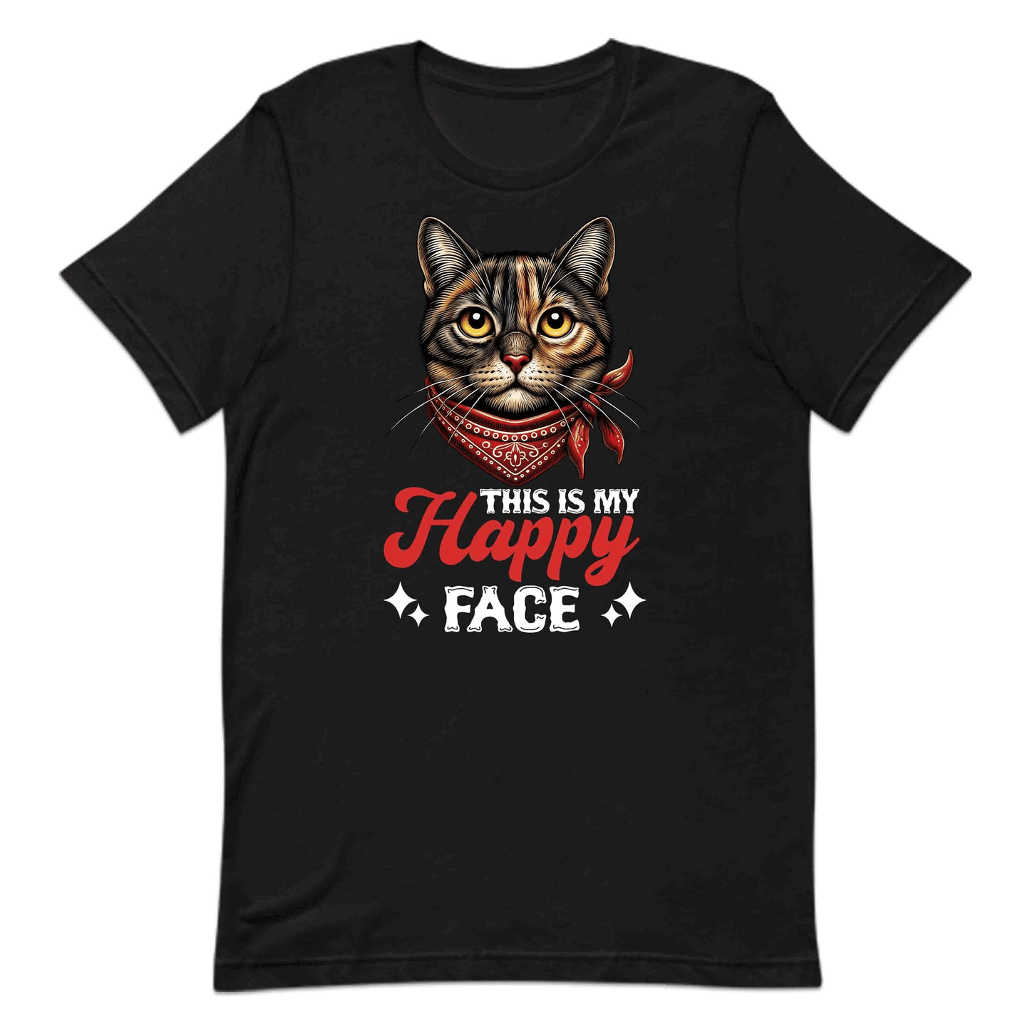 Funny Cat Lover This Is My Happy Face Grumpy Kitty Bandana | PRODUCT CODE: FYNCTALVRTHM
