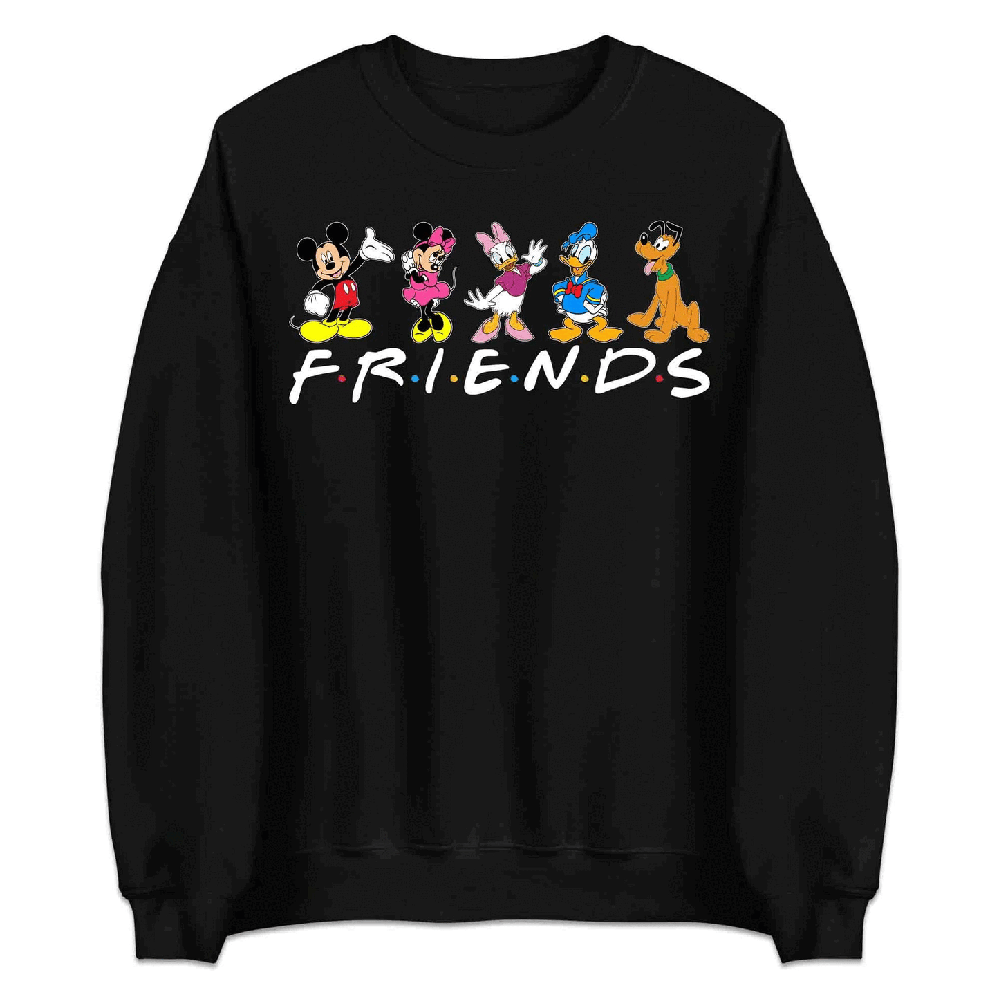 Disney Friends T-Shirt | Mickey, Minnie, Donald, Daisy & Pluto Jumper | Disney Trip Hoodie | PRODUCT CODE: DFRSNCUROW