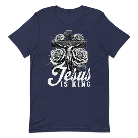 Jesus Is King Roses & Crucifixion Inspiring Christian | PRODUCT CODE: JUESROCRFTNP