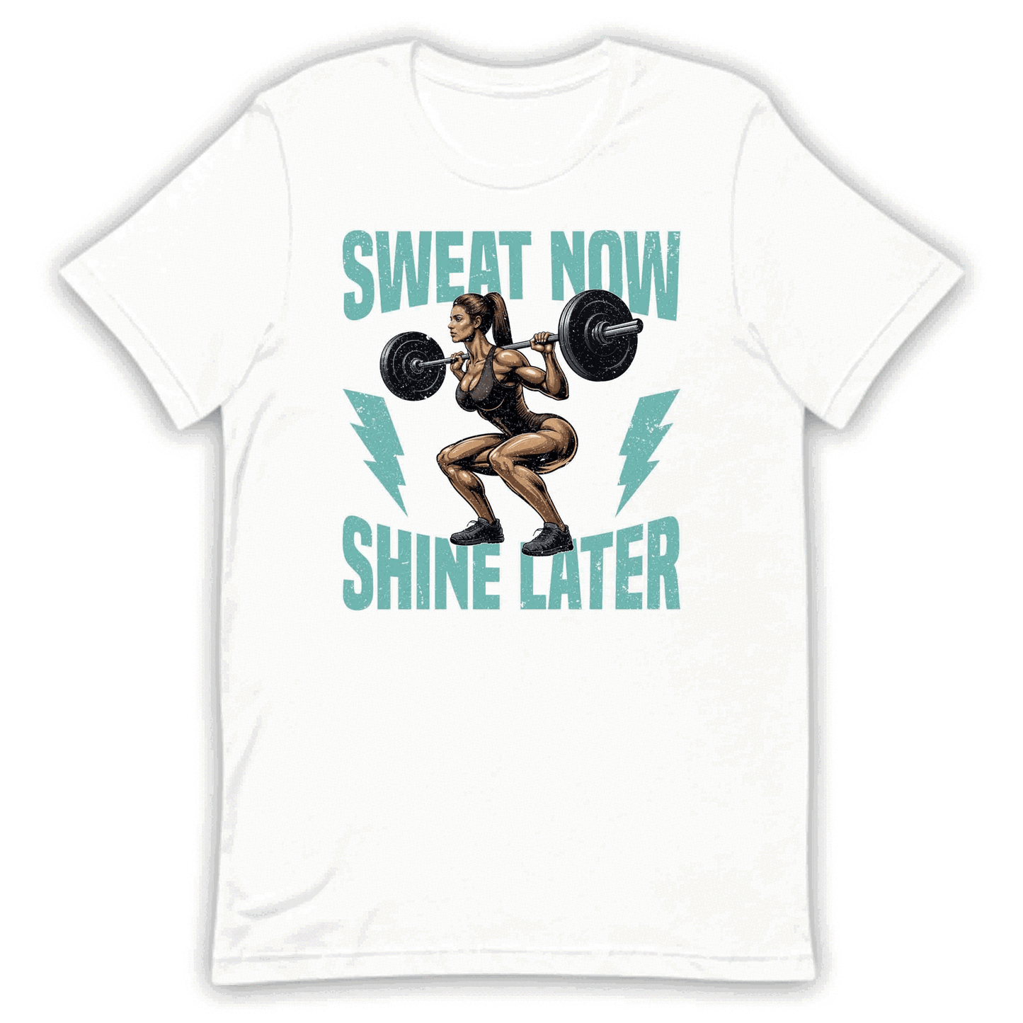 Sweat Now Shine Later Gym Fitness Enthusiasts Inspirational Quote | PRODUCT CODE: MTNSWOILATEY