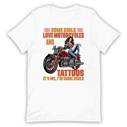 Some Girls Love Motorcycles & Tattoos Vintage Biker Chic | PRODUCT CODE: SMGRLVEMOTRA
