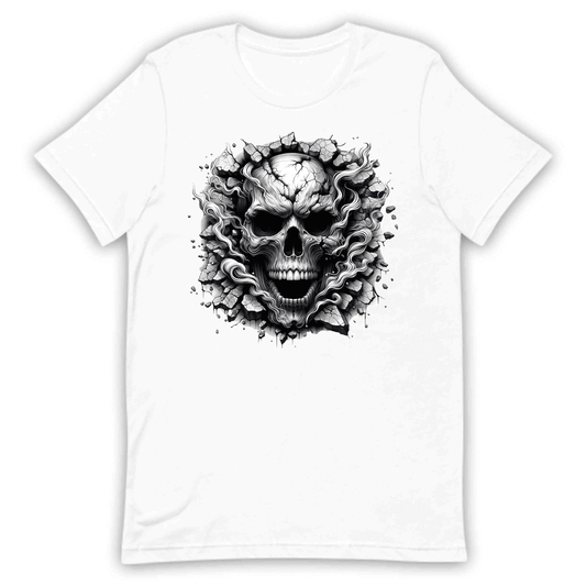 Gothic Skull Breaking Through Wall 3D Grunge Smoky Skull | PRODUCT CODE: GOTHBRKSWKAL