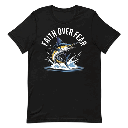 Faith Over Fear T-Shirt, Christian Angler Sweatshirt, Inspirational Fishing Hoodie | PRODUCT CODE: FTHABNMAD