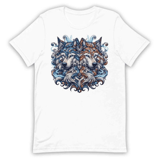 Twin Electric Wolves Gothic Tribal Wolf Spirit Mythical Fantasy Animal | PRODUCT CODE: TNWILVECGOHB