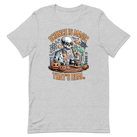 Science Is Magic T-Shirt, Skeleton Scientist Sweatshirt, Pumpkin Lab Hoodie | PRODUCT CODE: SCNMWERJG