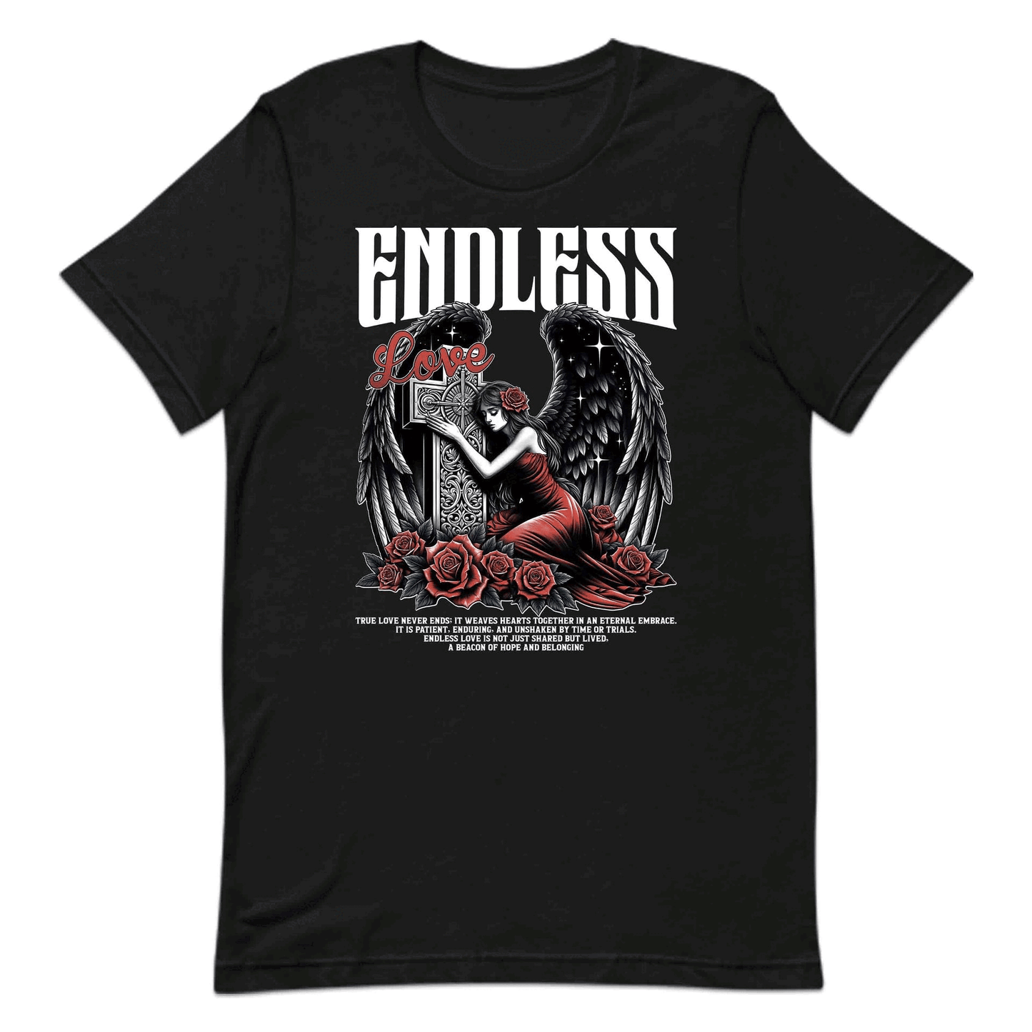 Endless Love Angel Wings Valentine's Day Gothic Rose & Cross | PRODUCT CODE: QBRCROKURILW