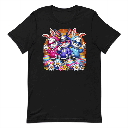 Stylish Bunny Trio Cute Rabbits with Glasses Vibrant Easter Bunnies | PRODUCT CODE: SYTYNBUTROAG