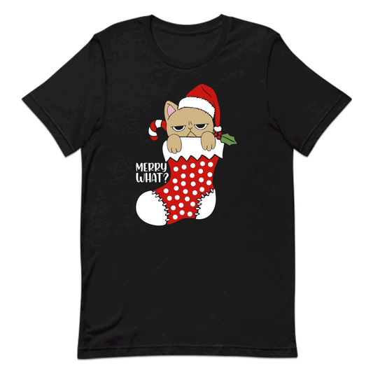 Merry What Grumpy Cat in Stocking Anti Holiday Xmas Cat | PRODUCT CODE: MYRWTGRMSTC