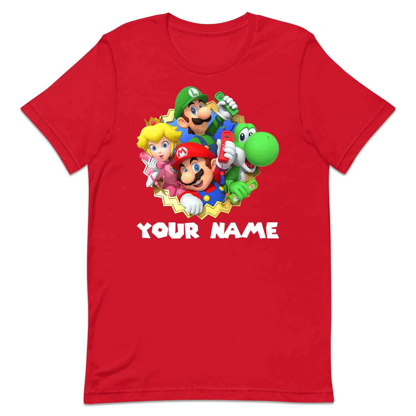 Personalised Super Mario Bros T-Shirt | Nintendo Gamer Jumper | Mario, Luigi, Yoshi, Bowser & Toad Hoodie | PRODUCT CODE: PER-CBNVSDUIER