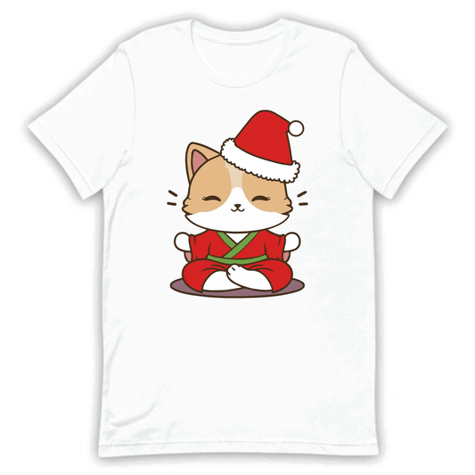 Meditating Santa Cat Christmas Zen Cat Yoga Xmas Relaxation | PRODUCT CODE: MDTSNCAZNEY