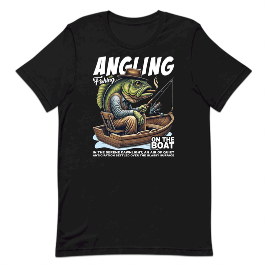 Vintage Angler Fishing Artistic Fish in Boat Smoking Cigar | PRODUCT CODE: VNAGLREFHGATB