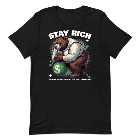 Retro Bear Holding Money Bag Motivational Stay Rich | PRODUCT CODE: RTOBRAEMNYGB