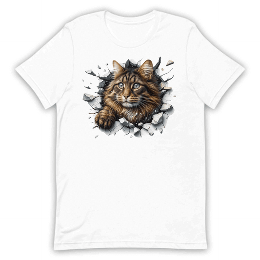 Maine Coon Cat Breaking Through Wall 3D Realistic Cat | PRODUCT CODE: MNCNOTABRKWL