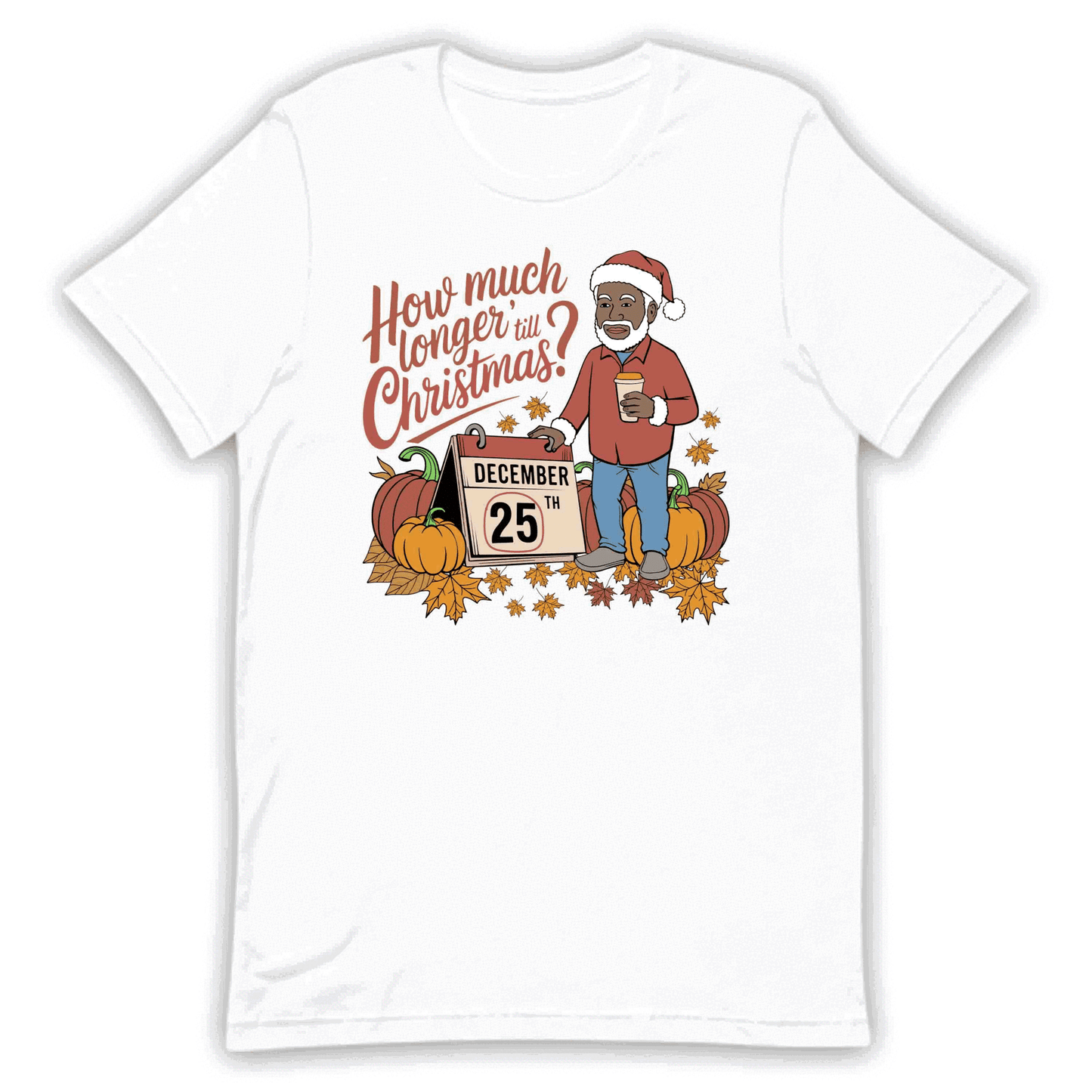 How Much Longer Till Christmas Xmas Black Santa with Coffee | PRODUCT CODE: HMCWLNGRXA