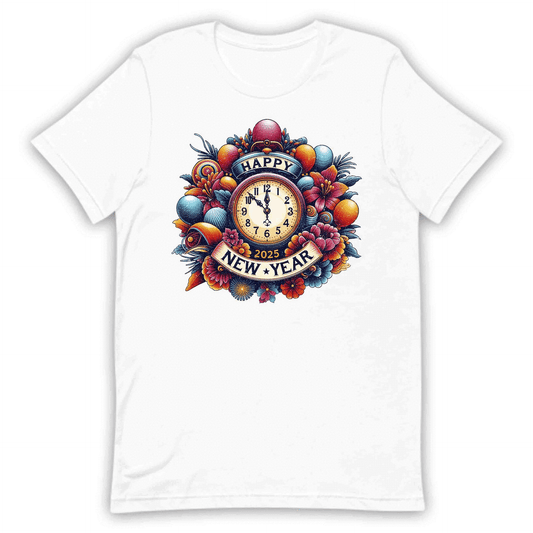 Happy New Year 2025 Vintage Countdown Retro Floral Clock NYE | PRODUCT CODE: HPYENWFVCUT