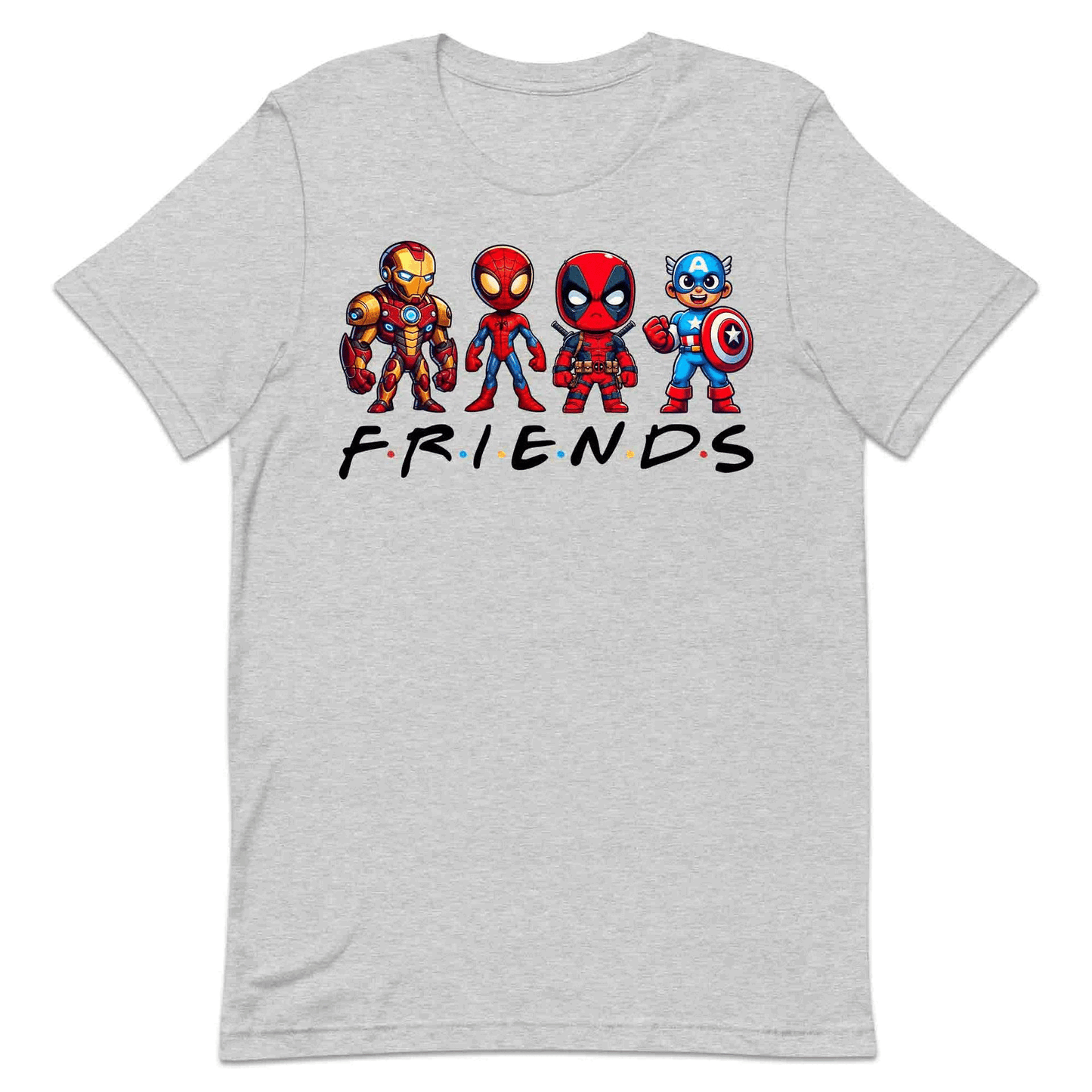 Marvel Superhero Friends T-Shirt | Chibi Avengers Jumper | Spider-Man, Deadpool, Iron Man & Captain America Hoodie | PRODUCT CODE: MADBVRLSUYP