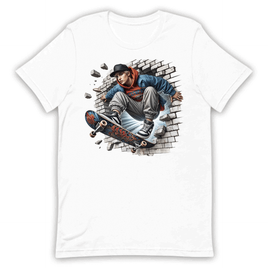 Skateboarder Breaking Through Wall 3D Realistic Skater Extreme Sports | PRODUCT CODE: SKTEBRDKNGDT