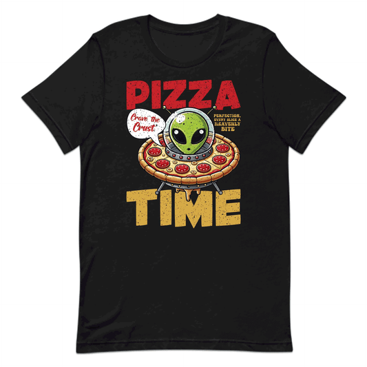 Pizza Time Alien Pizza and UFO Alien Spaceship Pizza Humor | PRODUCT CODE: PZTMALNUFSCH