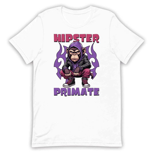 Hipster Primate Gorilla in Leather Jacket & Hoodie Iconic Urban Streetwear | PRODUCT CODE: HPSTRSWNTQYC
