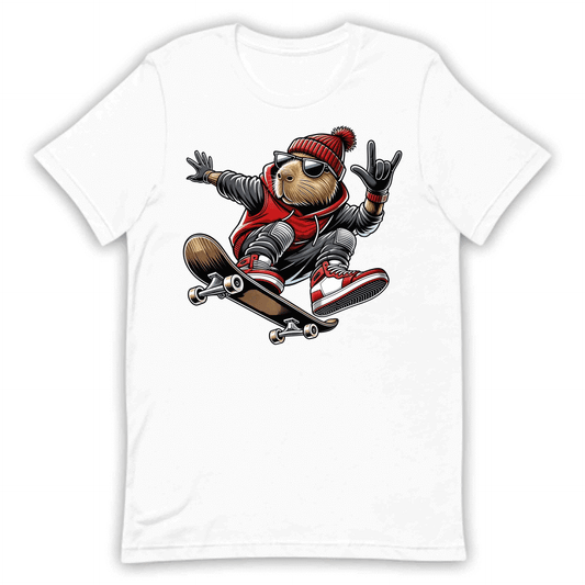 Skateboarding Capybara Animal Lover Streetwear Urban Rodents Skaters | PRODUCT CODE: SKTBRDCPANML