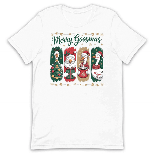 Merry Goosmas Goose Christmas T-Shirt, Cute Holiday Sweatshirt, Festive Xmas Goose Hoodie | PRODUCT CODE: MERNBVSD