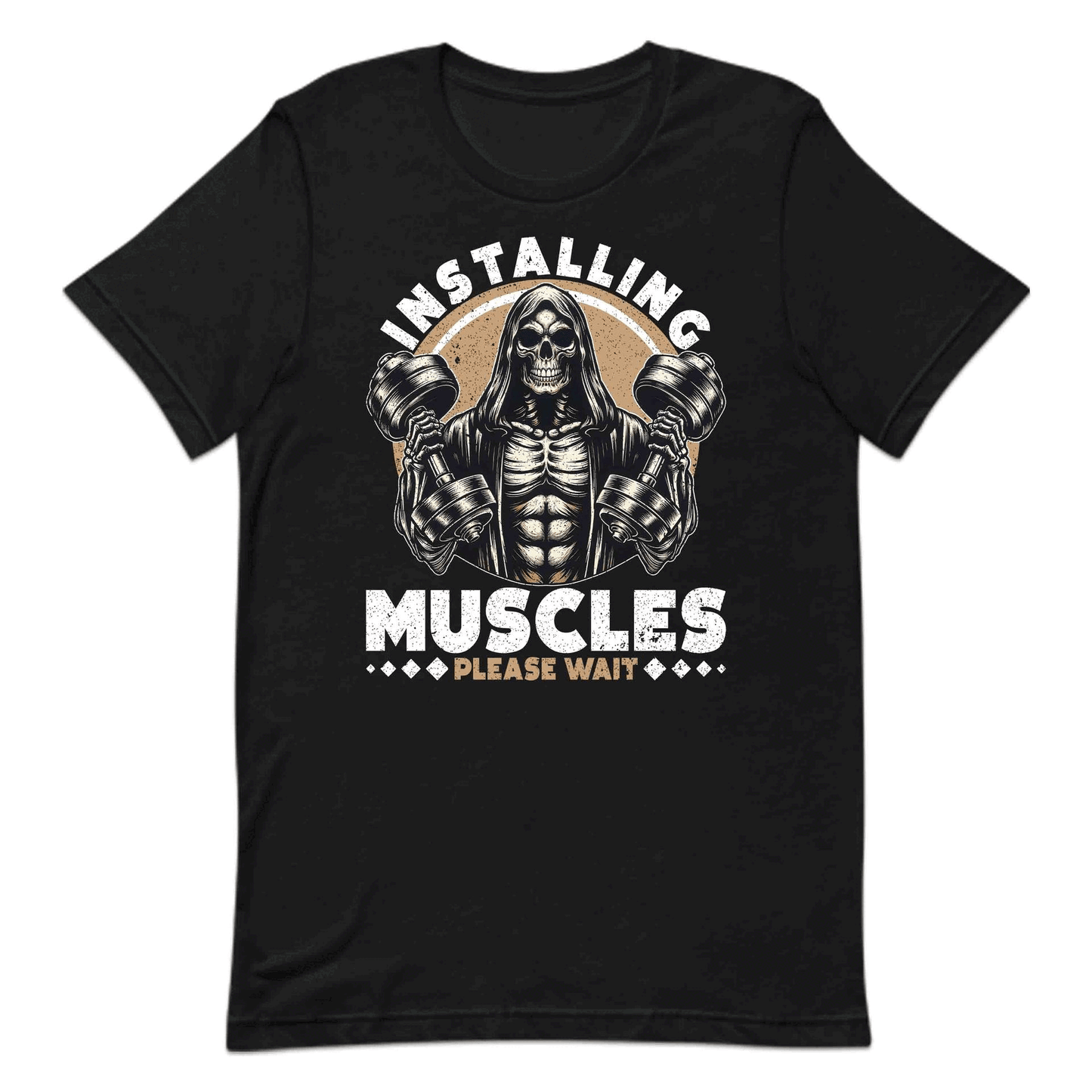 Installing Muscles Please Wait Gym Skeleton With Dumbbells | PRODUCT CODE: INSMULPESKND