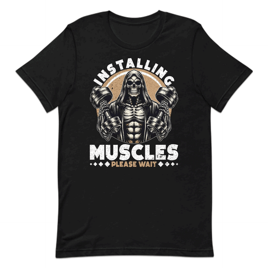 Installing Muscles Please Wait Gym Skeleton With Dumbbells | PRODUCT CODE: INSMULPESKND