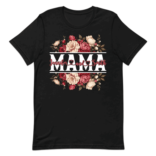 Personalized Floral Mama Custom Family Names with Elegant Flower Happy Mother’s Day | PRODUCT CODE: PRSLDFOMAHPYC