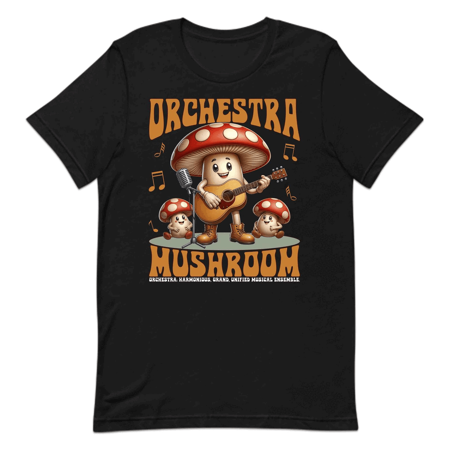 Whimsical Mushroom Band Playful Mushroom Guitarist | PRODUCT CODE: WHMCSLMHBNDG