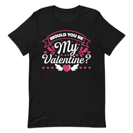 Would You Be My Valentine?  Romantic Pink Heart-Wings Valentine’s Day | PRODUCT CODE: WLDIYIRBEVLN