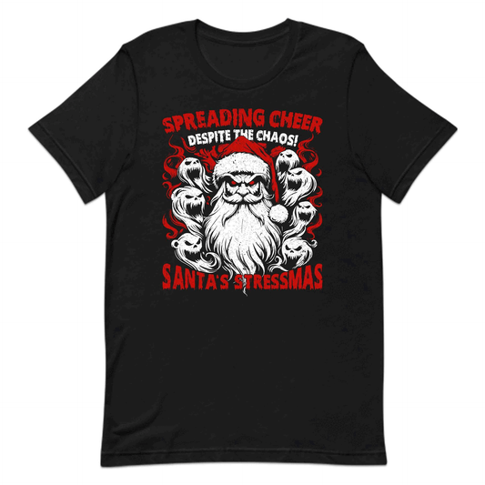 Santa's Stressmas Spreading Cheer Despite The Chaos Gothic Christmas Xmas Humor | PRODUCT CODE: STNBAPDGOTHC