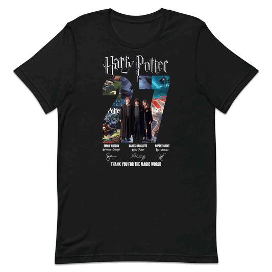 Harry Potter Book Series 27th Anniversary T-Shirt, Jumper & Hoodie – Golden Trio & Wizarding World Tribute for Literary Magic Fans | PRODUCT CODE: HASDNWE