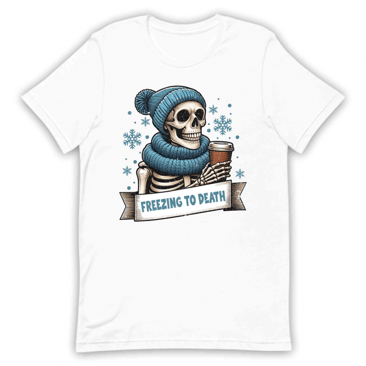 Freezing To Death Skeleton Christmas Dark Humor Edgy Xmas | PRODUCT CODE: FZRNGTDSKLCM
