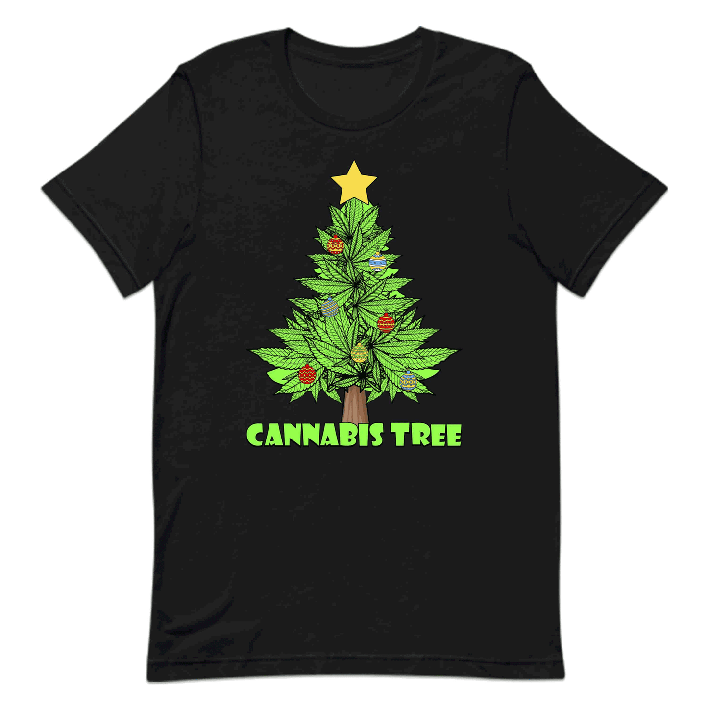 Cannabis Christmas Tree Weed Xmas Funny Marijuana | PRODUCT CODE: CNBSICHRMTREW