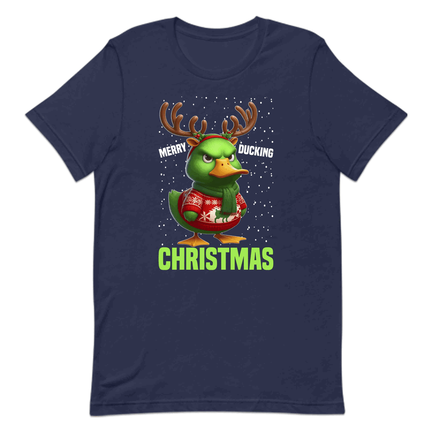 Merry Ducking Christmas Duck with Reindeer Antlers Hilarious Xmas | PRODUCT CODE: MYRDCKNGCHM